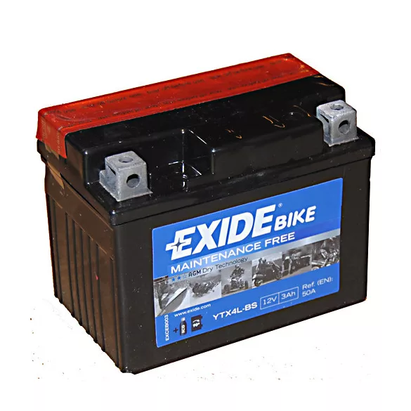 Exide AGM 3Ah 50A Jobb+ Motorakkumulátor (ETX4L-BS)
