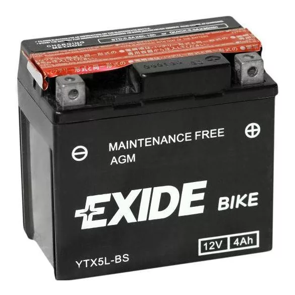 Exide AGM 4Ah 70A Jobb+ Motorakkumulátor (ETX5L-BS)
