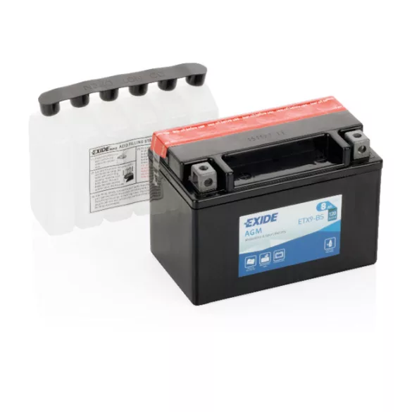Exide AGM 8Ah 120A Bal+ Motorakkumulátor (ETX9-BS)