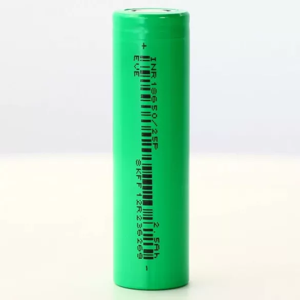 EVE 18650-25P Li-ion ipari akku 3,6V 2500mAh 20A 1865025P