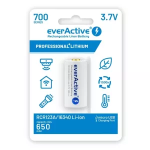 everActive 16340 (cr123) 3,7V Li-ion 650mAh - micro USB