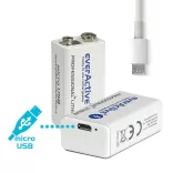 everActive 9V-os Li-ion akku 550mAh/7,4V  USB-C