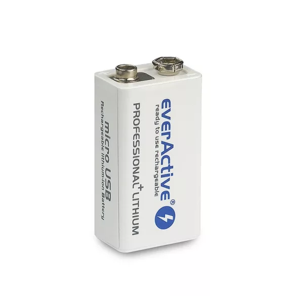 everActive 9V-os Li-ion akku 550mAh/7,4V  USB-C