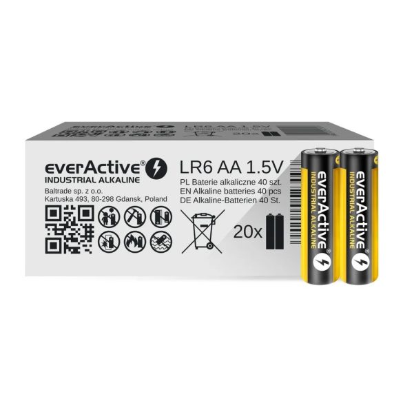 EverActive LR6/AA INDUSTRIAL alkáli elem 1,5V fólia/2