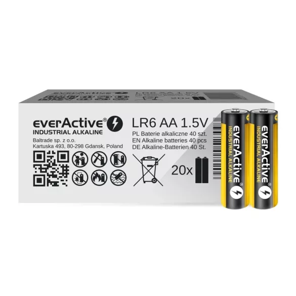 EverActive LR6/AA INDUSTRIAL alkáli elem 1,5V fólia/2