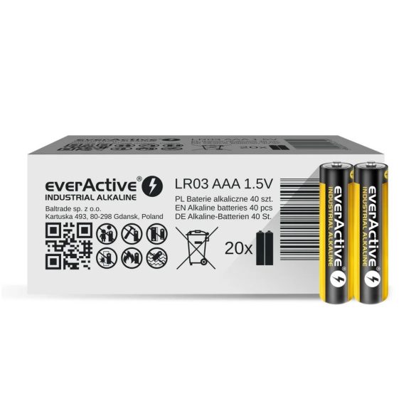 EverActive LR03/AAA INDUSTRIAL alkáli elem 1,5V fólia/2