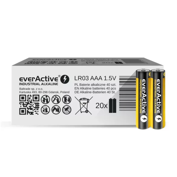 EverActive LR03/AAA INDUSTRIAL alkáli elem 1,5V fólia/2