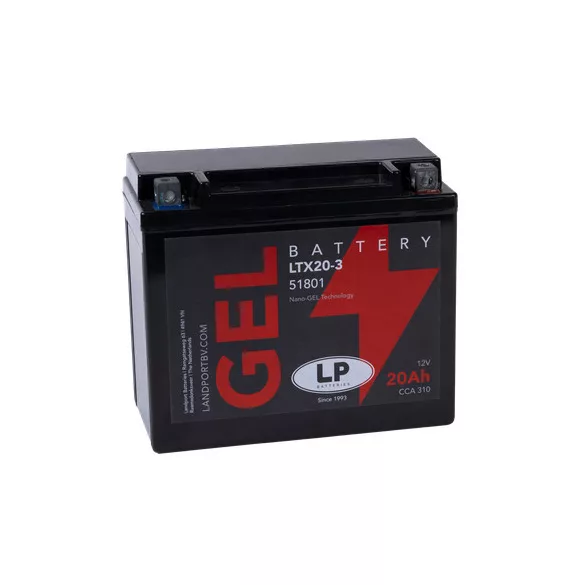 Landport GEL 20Ah 310A Jobb+ Motorakkumulátor (GEL-LTX20-3)