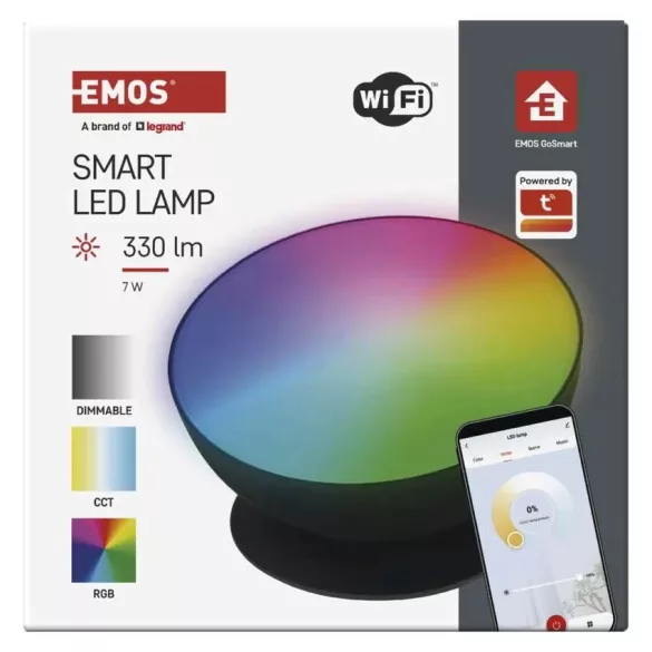 GOSMART LED-ES LÁMPA AMBI 7W 330LM FEKETE RGB WiFi  ZCW11BR