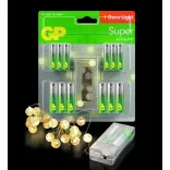 GP G-TECH Super Alkáli elem AA 12db + AAA 12db + LED fényfüzér (2m) B0164MC