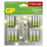 GP G-TECH Super Alkáli elem AA 12db + AAA 12db + LED fényfüzér (2m) B0164MC