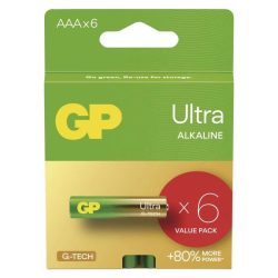  GP Ultra G-TECH alkáli AAA mikró elem (LR03) bliszteres/6 ,B0211V,GP24AU