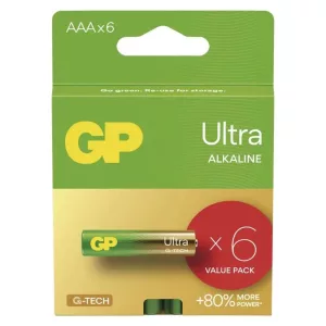 GP Ultra G-TECH alkáli AAA mikró elem (LR03) bliszteres/6 ,B0211V,GP24AU