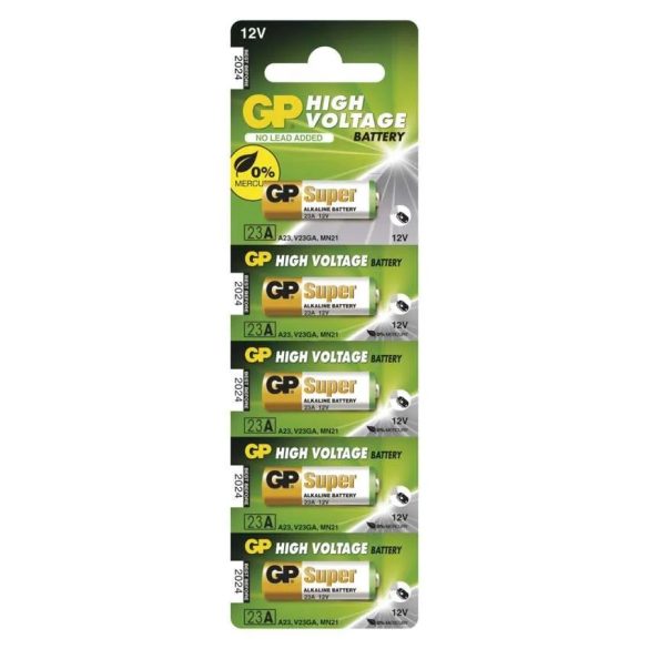 GP 23A-C5 riasztó elem 12V-55mAh bl/5 B1300,E23A,23AF,V23GA,MN21