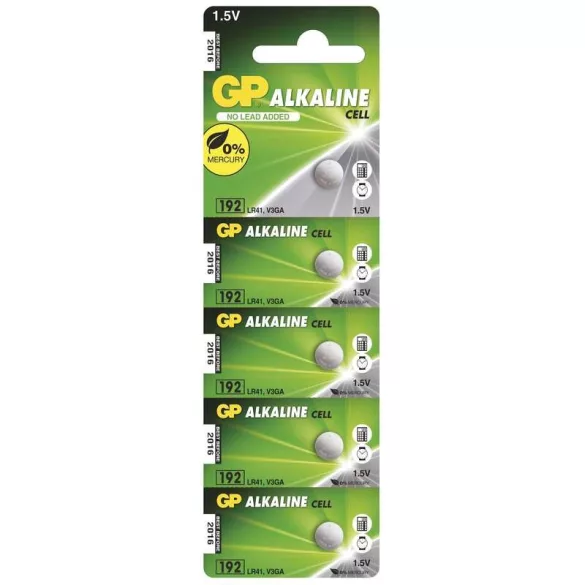 GP LR41 (AG3,192) alkáli gombelem 1,5V bl/10 B13925