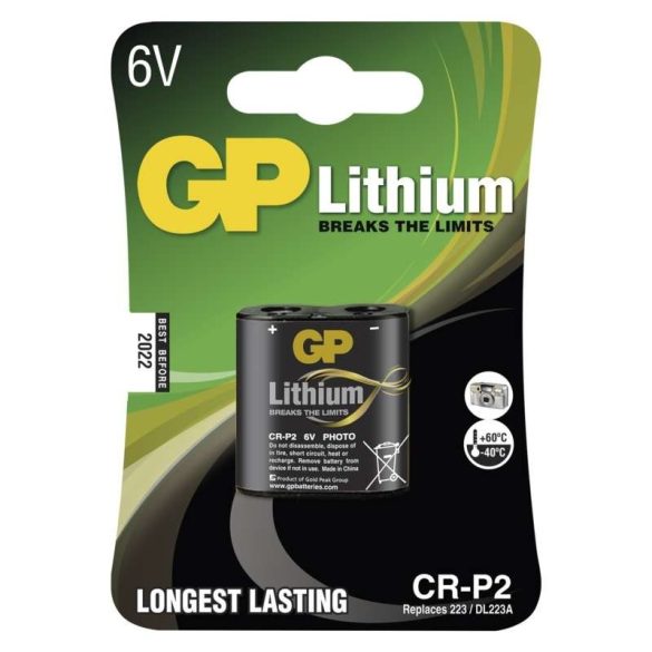 GP CR-P2 (223) 6V-os lithium fotó elem