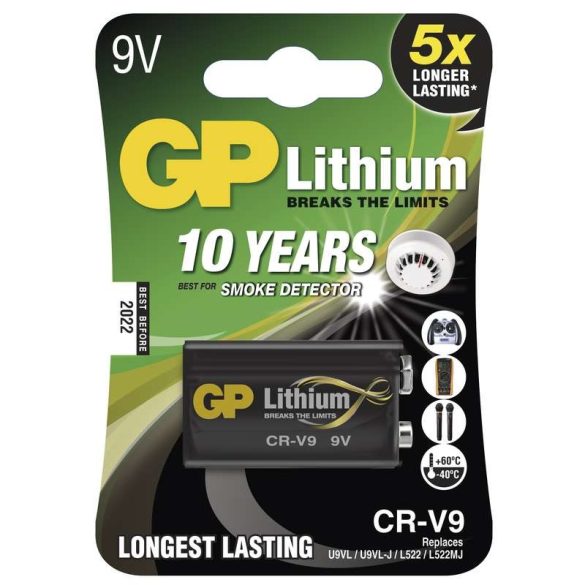 GP 9V-os LÍTHIUM ELEM CR-V9 1DB/BL (L522,U9VL) B1509