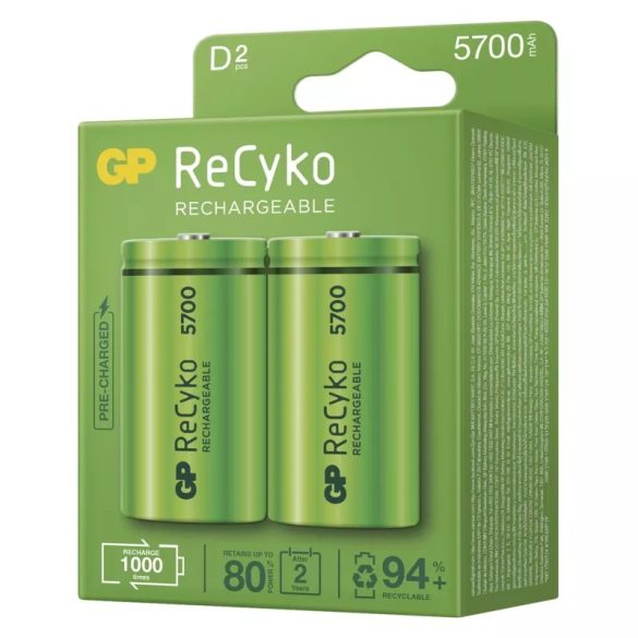 GP ReCyko akkumulátor  HR20 (D) 5700mAh 2db B2145