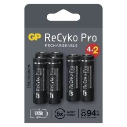   GP ReCyko+ Pro NI-MH AA ceruza 2000 mAh akku BL/ 4+2 (B2220V)