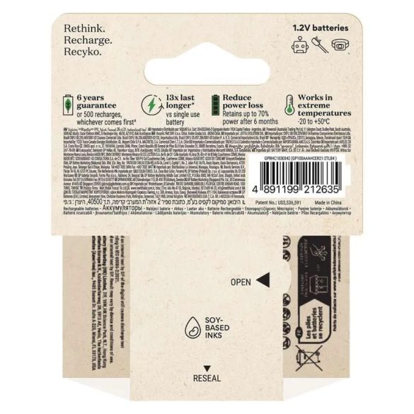 GP Recyko NI-Mh akkumulátor mikró AAA (HR03) 850 mAh/4 B25184