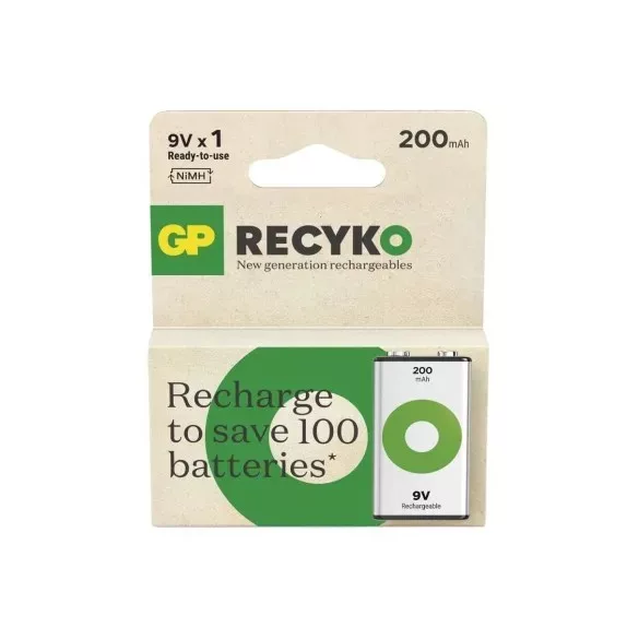 GP ReCyko NiMH Akkumulátor 6HR61 (9V) 200mAh B2552