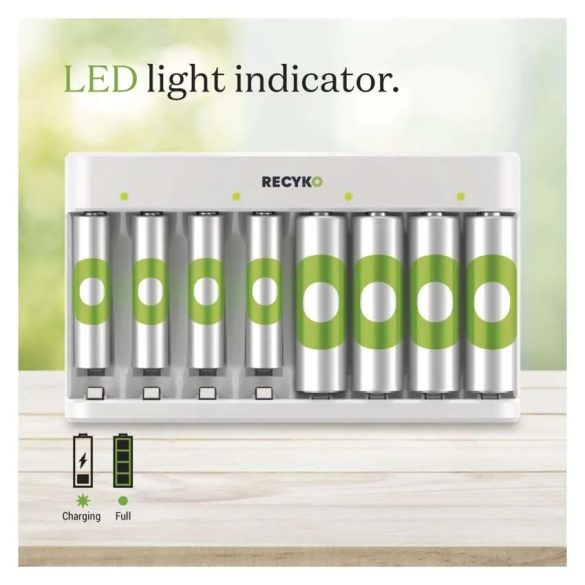 GP Akkumulátor töltő Eco E821 + 4× AA 2100 + 4× AAA 850 B50829