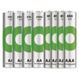 GP Akkumulátor töltő Eco E821 + 4× AA 2100 + 4× AAA 850 B50829