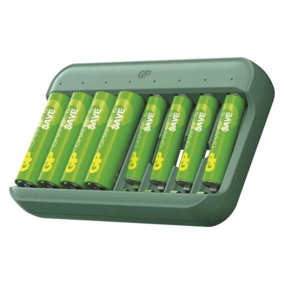 GP sortöltő Charge & save E822 + 4×AA 1300 mAh + 4×AAA 650 mAh