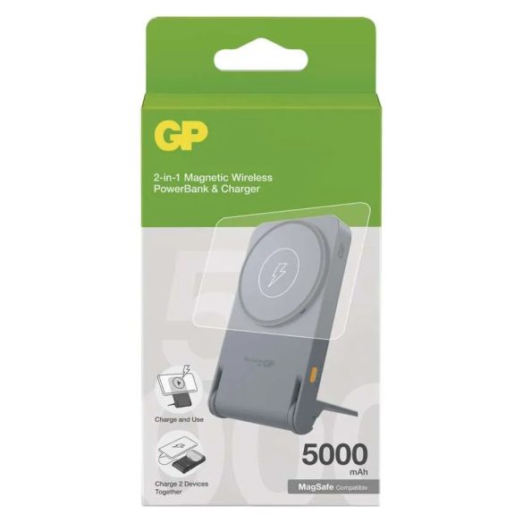 GP Powerbank Q05B , 5 000 mAh, 20 W+Wireless, fekete B6305B