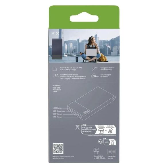 GP Powerbank M2+ Series, 10 000 mAh, 22,5 W, kék B6310BL