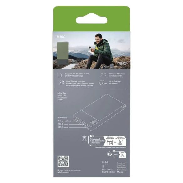 GP Powerbank M2+ Series, 10 000 mAh, 22,5 W, zöld, B6310G