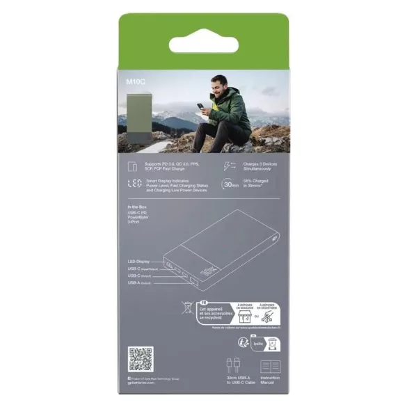 GP Powerbank M2+ Series, 10 000 mAh, 22,5 W, zöld, B6310G