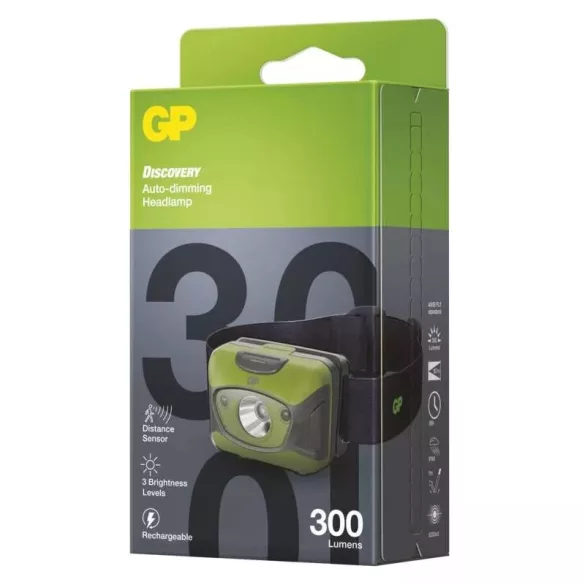 GP CREE LED Fejlámpa CHR41, 300 lm, tölthető P8572