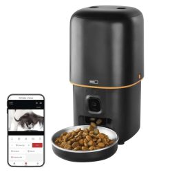   EMOS GoSmart állateledel adagoló kamerával Pet Care, 4 l, fekete, Wi-Fi H6004