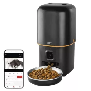 EMOS GoSmart állateledel adagoló kamerával Pet Care, 4 l, fekete, Wi-Fi H6004