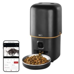 EMOS GoSmart állateledel adagoló kamerával Pet Care, 4 l, fekete, Wi-Fi H6004