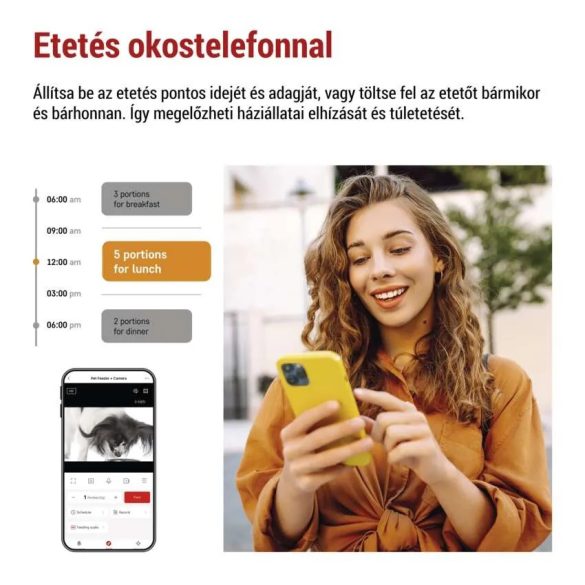 EMOS GoSmart állateledel adagoló kamerával Pet Care, 4 l, fekete, Wi-Fi H6004