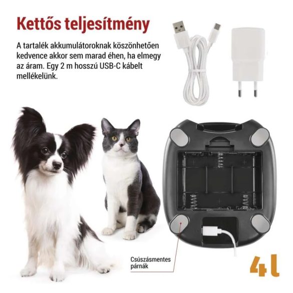 EMOS GoSmart állateledel adagoló kamerával Pet Care, 4 l, fekete, Wi-Fi H6004