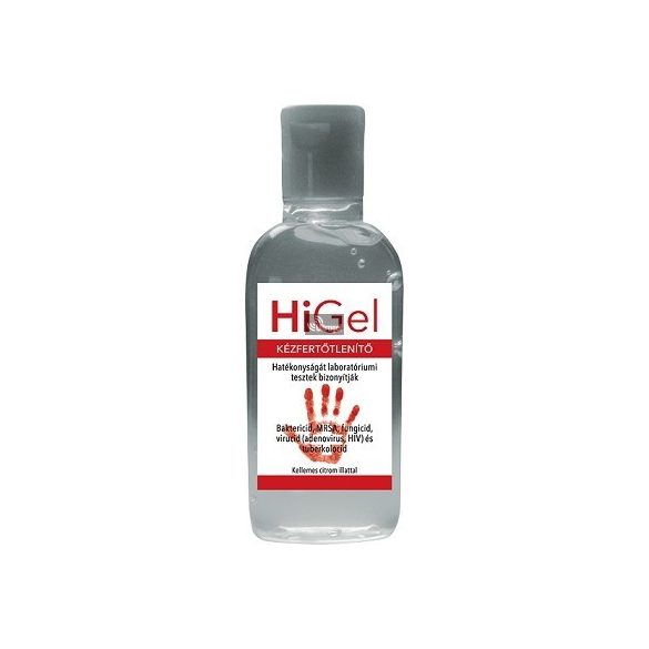 HI-GEL antibakteriális kézfertőtlenítő gél,100ml,citrom illattal