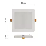 EMOS LED süllyesztett lámpa RUBIC, négyzet, fehér, 18W, természetes fehér ZD2442