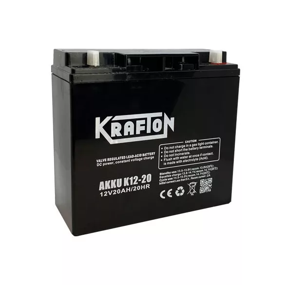 Krafton VRLA 20Ah Jobb+ Akkumulátor (K12-20)