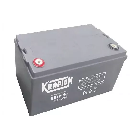 Krafton VRLA Heavy Duty 80Ah (10hr) Bal+ Akkumulátor, saruméret: M6 (KE12-80HD)
