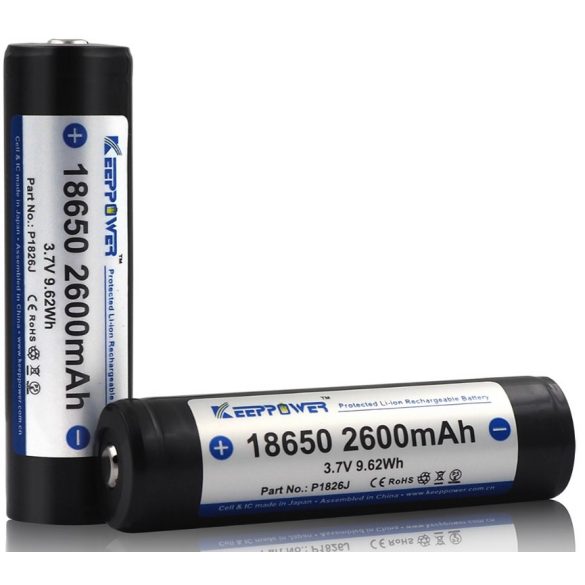 KeepPower 18650 3,7V 2600mAh 5,2A Li-ion akkumulátor,védelemmel