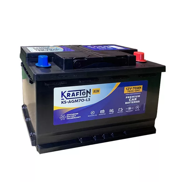 Krafton AGM 70Ah 760A Jobb+ Akkumulátor (KS-AGM70-L3)