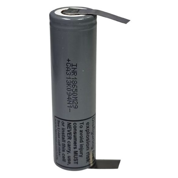 ** INR18650-M29 Li-ion 3,7V ipari akku 2850mAh 6A "U" forrfüllel