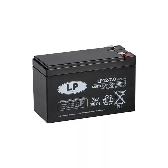 Landport VRLA 7Ah Bal+ Akkumulátor (LP12-7)