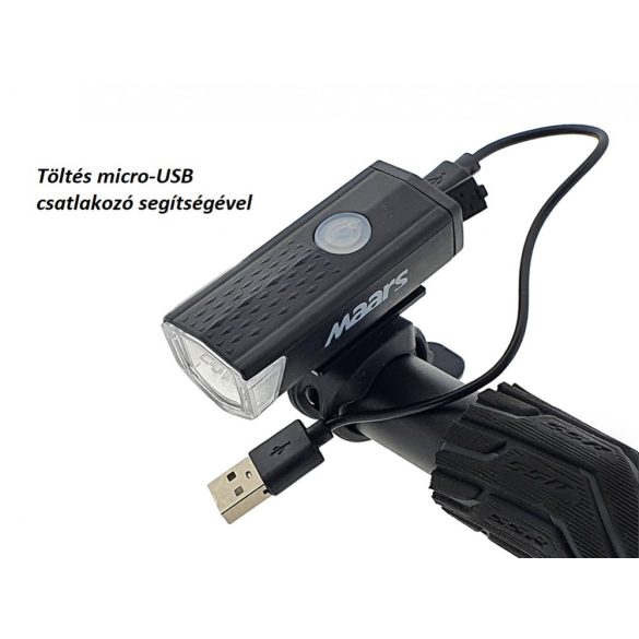 MAARS MS 401 első kerékpár lámpa tölthető 3W 300lumen