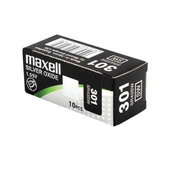 Maxell 301,386 ezüst oxid gombelem (SR43SW,1132,386) 1,55V