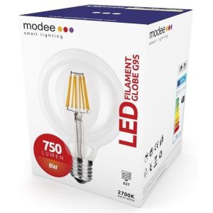 MODEE LED FILAMENT GLOBE G95 8W E27 360° 2700K (750 LUMEN)