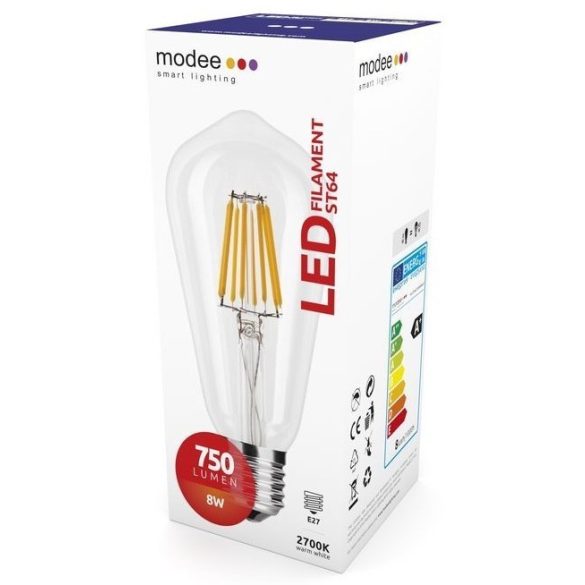 MODEE LED FILAMENT ST64 8W E27 360° 2700K (750 LUMEN)